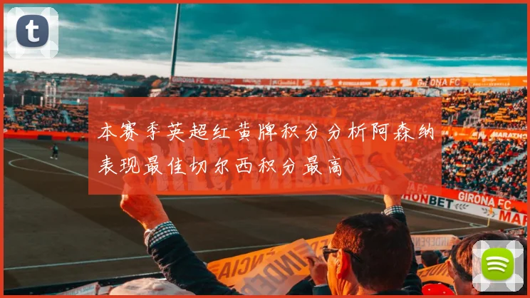 本赛季英超红黄牌积分分析阿森纳表现最佳切尔西积分最高